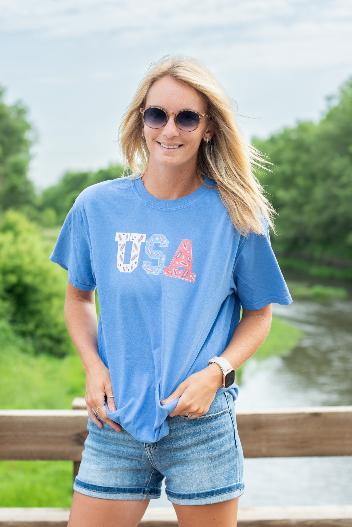 ‘USA’ Corn Blue Tee