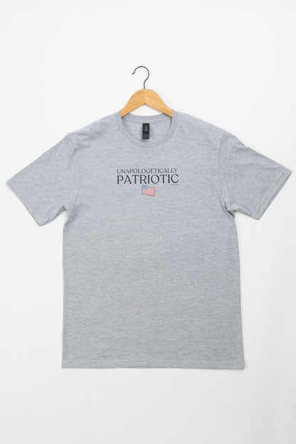 'Unapologetically Patriotic' Grey Tee