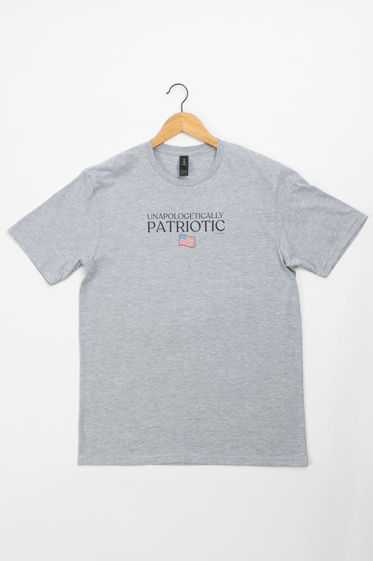 'Unapologetically Patriotic' Grey Tee