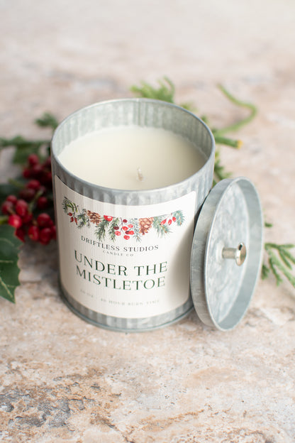 Under the Mistletoe Tin Farmhouse Candle