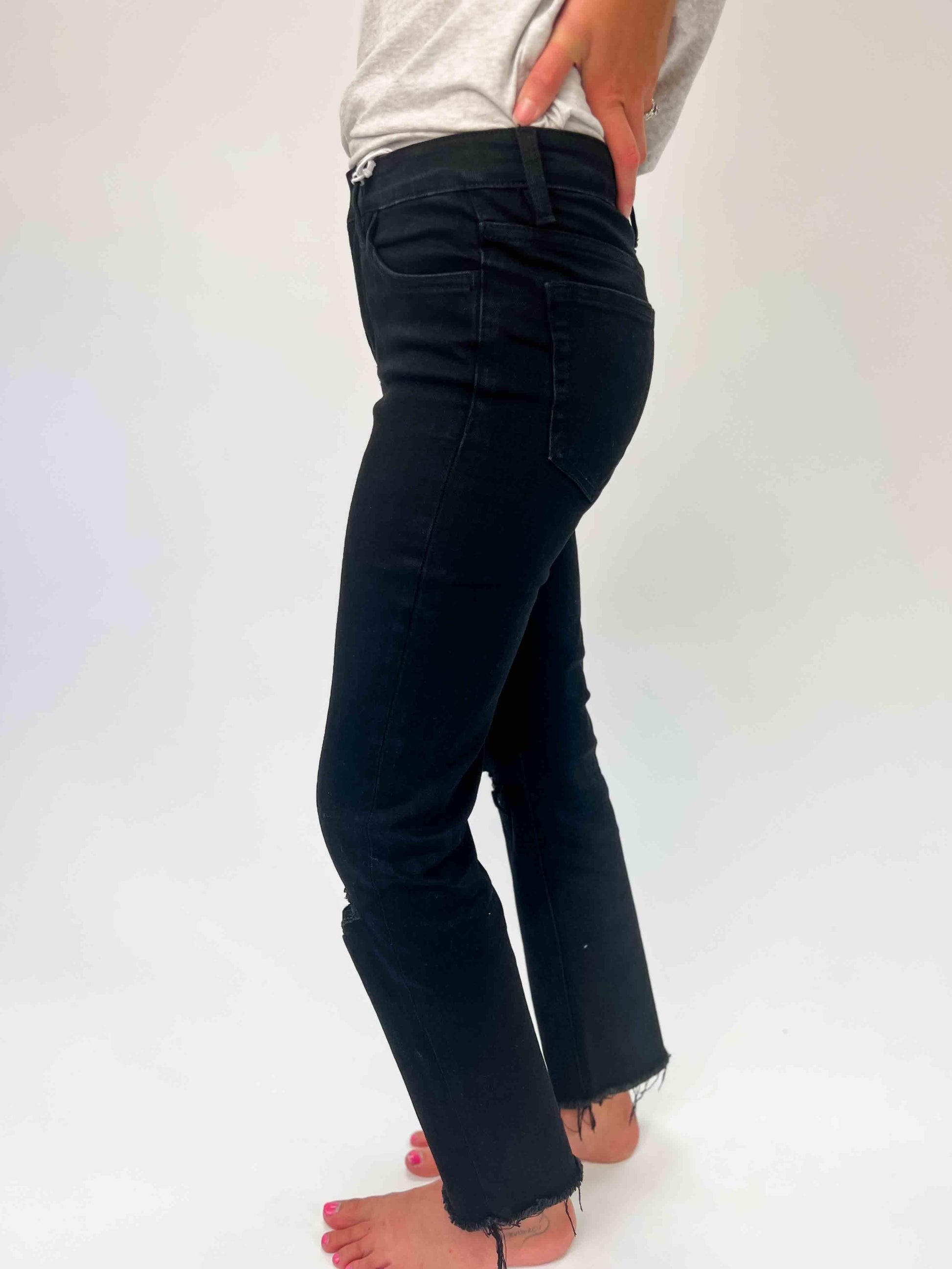 VERVET: JEANNE High Rise Crop Straight Jeans - American Farm Company