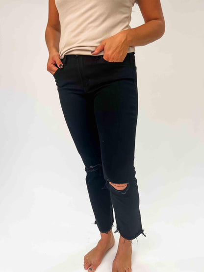 VERVET: JEANNE High Rise Crop Straight Jeans - American Farm Company