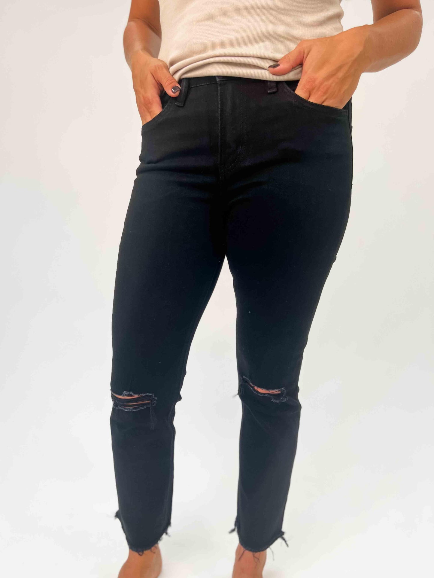 VERVET: JEANNE High Rise Crop Straight Jeans - American Farm Company