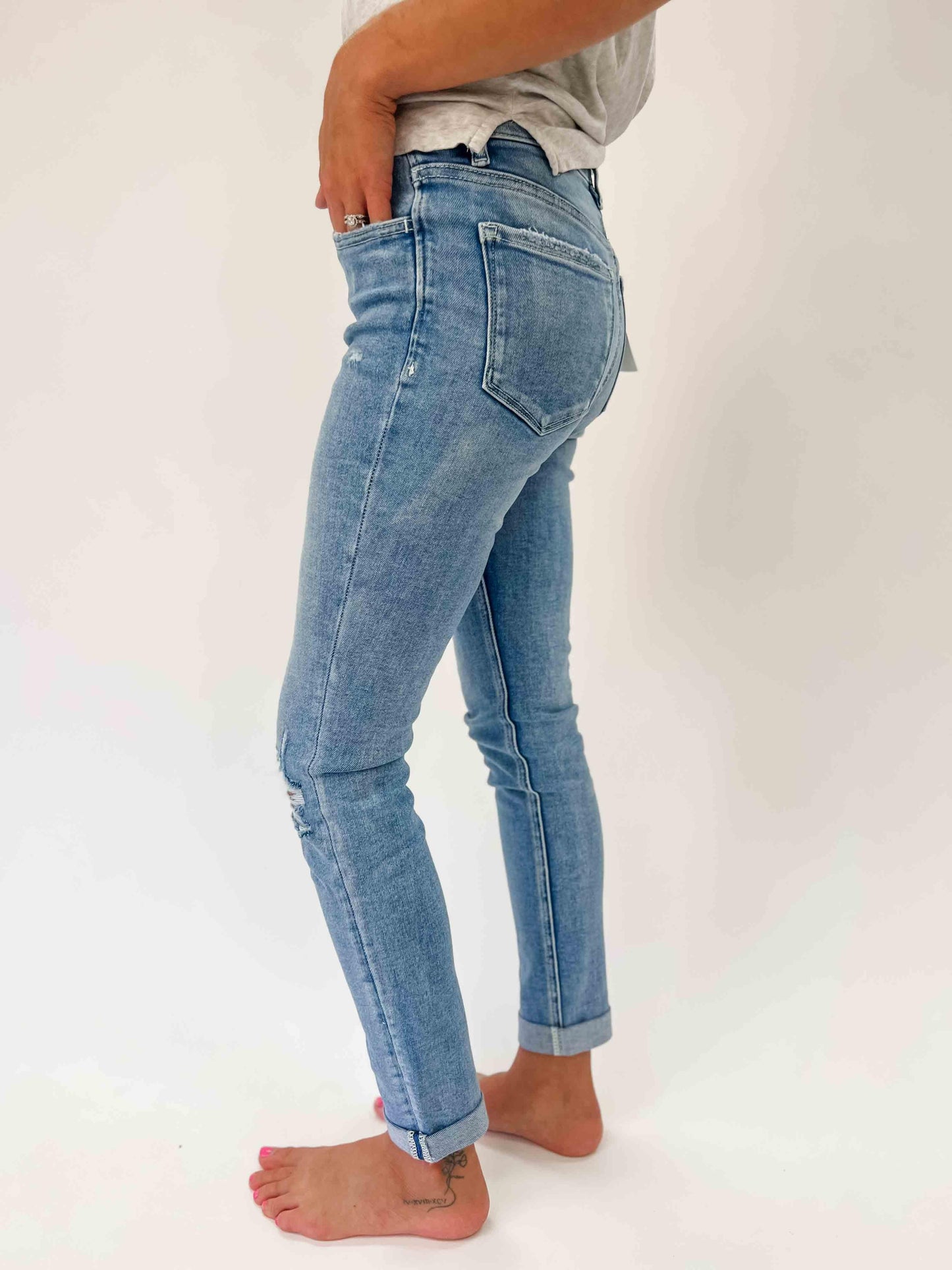 LOVERVET: High Rise Roll Up Skinny Jeans - American Farm Company