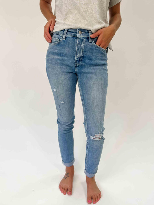 LOVERVET: High Rise Roll Up Skinny Jeans - American Farm Company