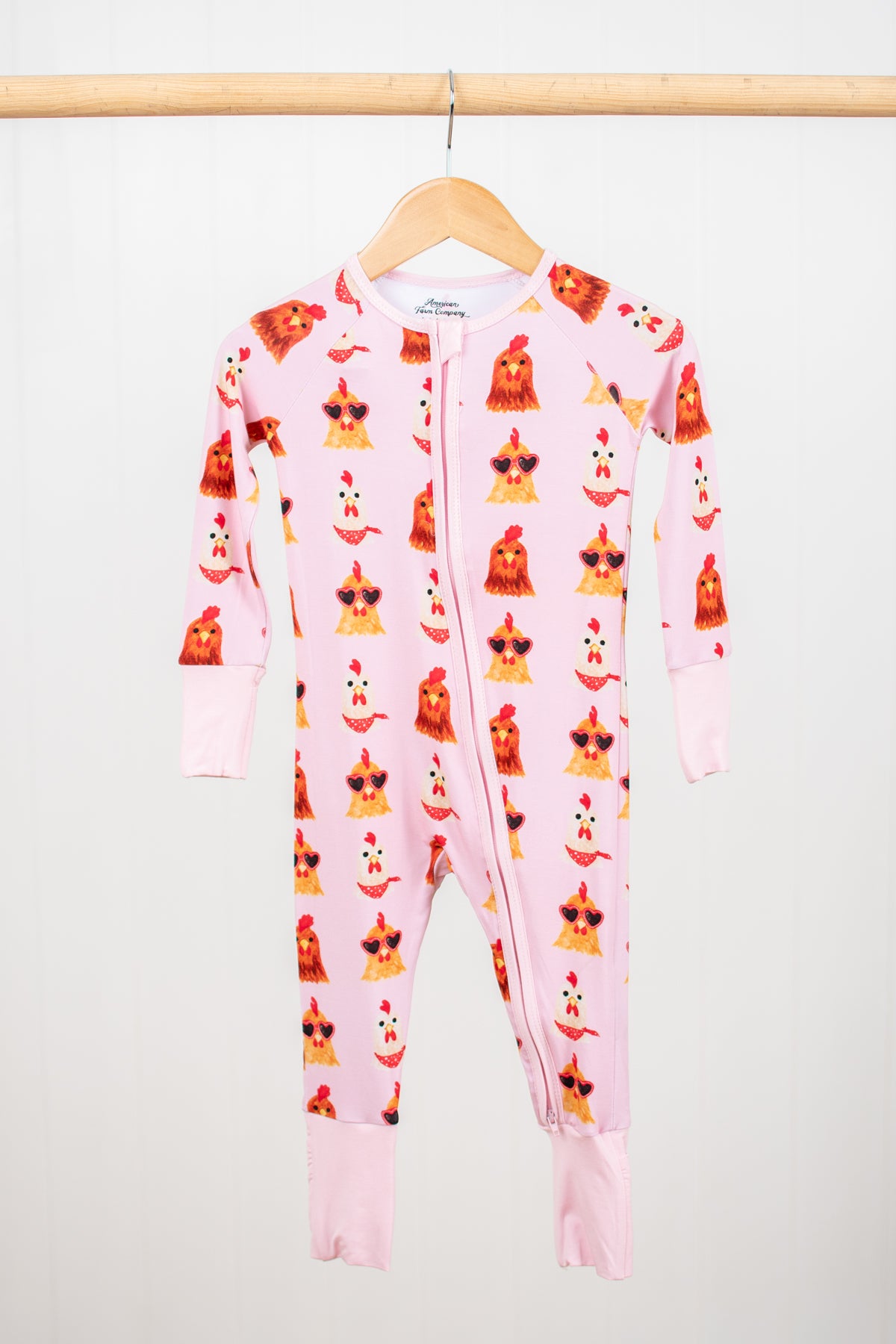 Valentine Chickens Baby Bamboo Zippy