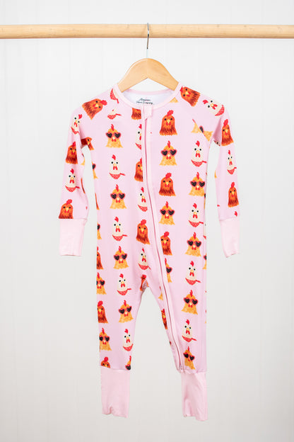 Valentine Chickens Baby Bamboo Zippy