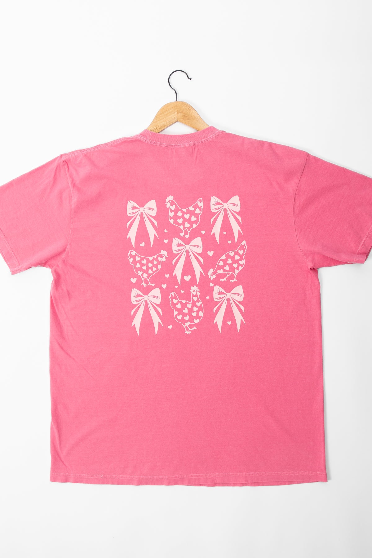 Valentine Chickens & Bows Pink Tee