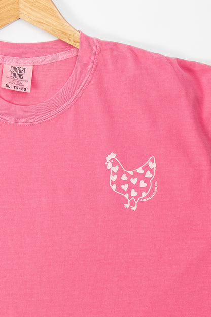 Valentine Chickens & Bows Pink Tee