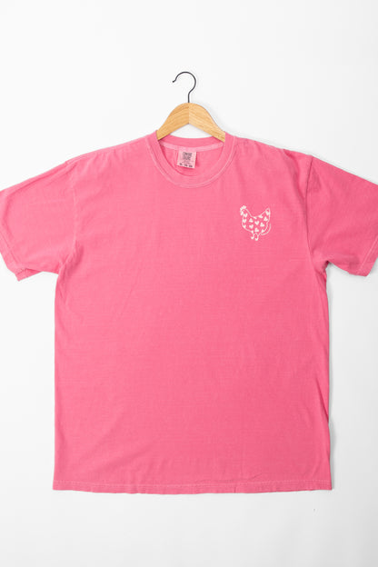 Valentine Chickens & Bows Pink Tee