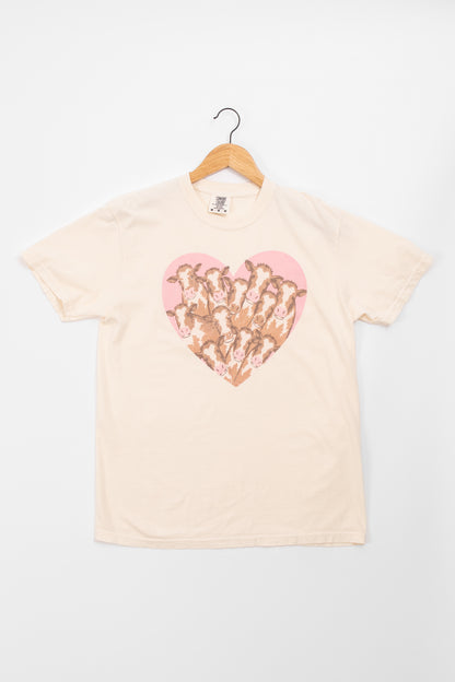 Valentine Cow Heart Ivory Tee