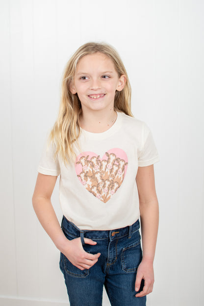 Valentine Cow Heart Ivory Toddler/Youth Tee