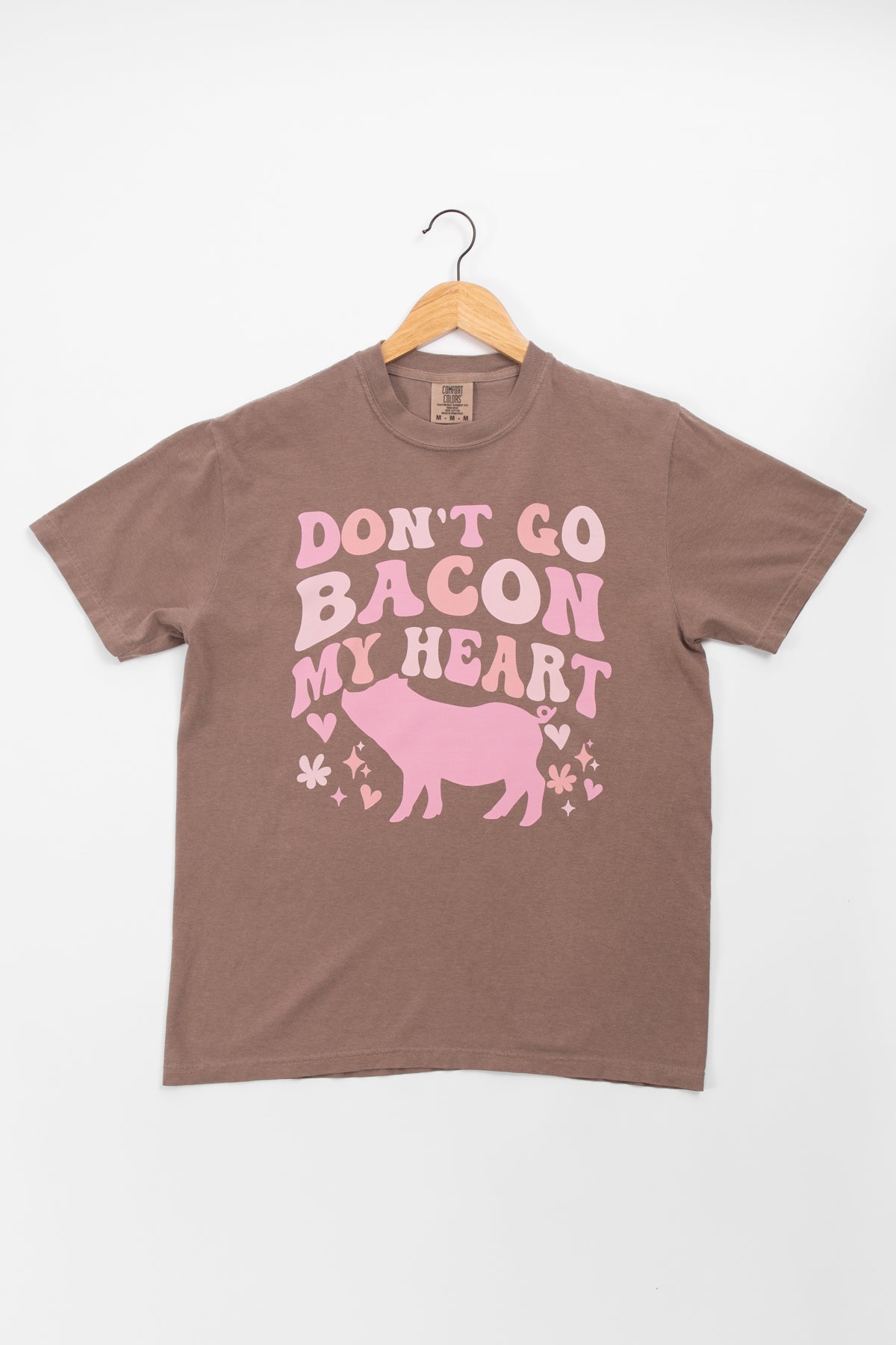 Valentine 'Don't Go Bacon My Heart' Brown Tee