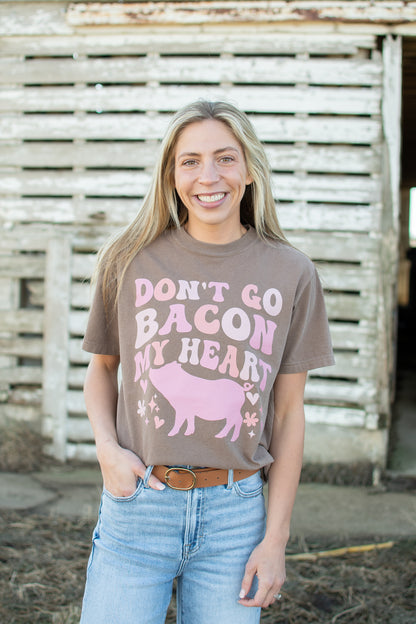 Valentine 'Don't Go Bacon My Heart' Brown Tee