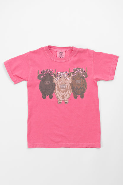 Valentine Highlands & Bows Pink Toddler/Youth Tee