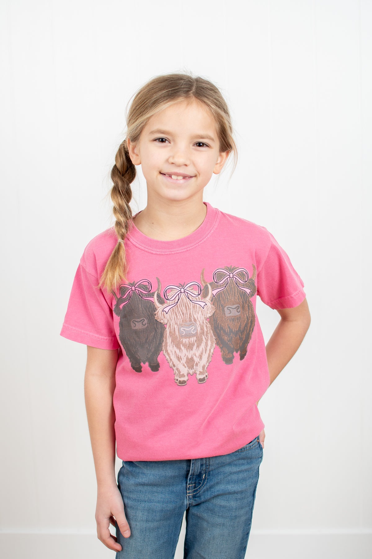 Valentine Highlands & Bows Pink Toddler/Youth Tee