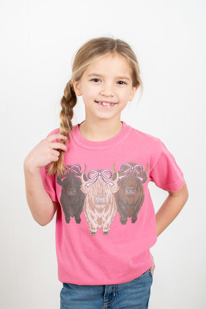 Valentine Highlands & Bows Pink Toddler/Youth Tee