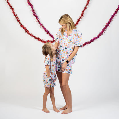 Valentines Chicken Adult Bamboo Pajama Set