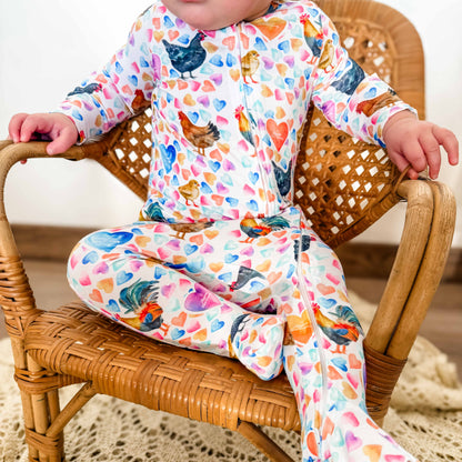 Valentines Chicken Baby Bamboo Pajamas