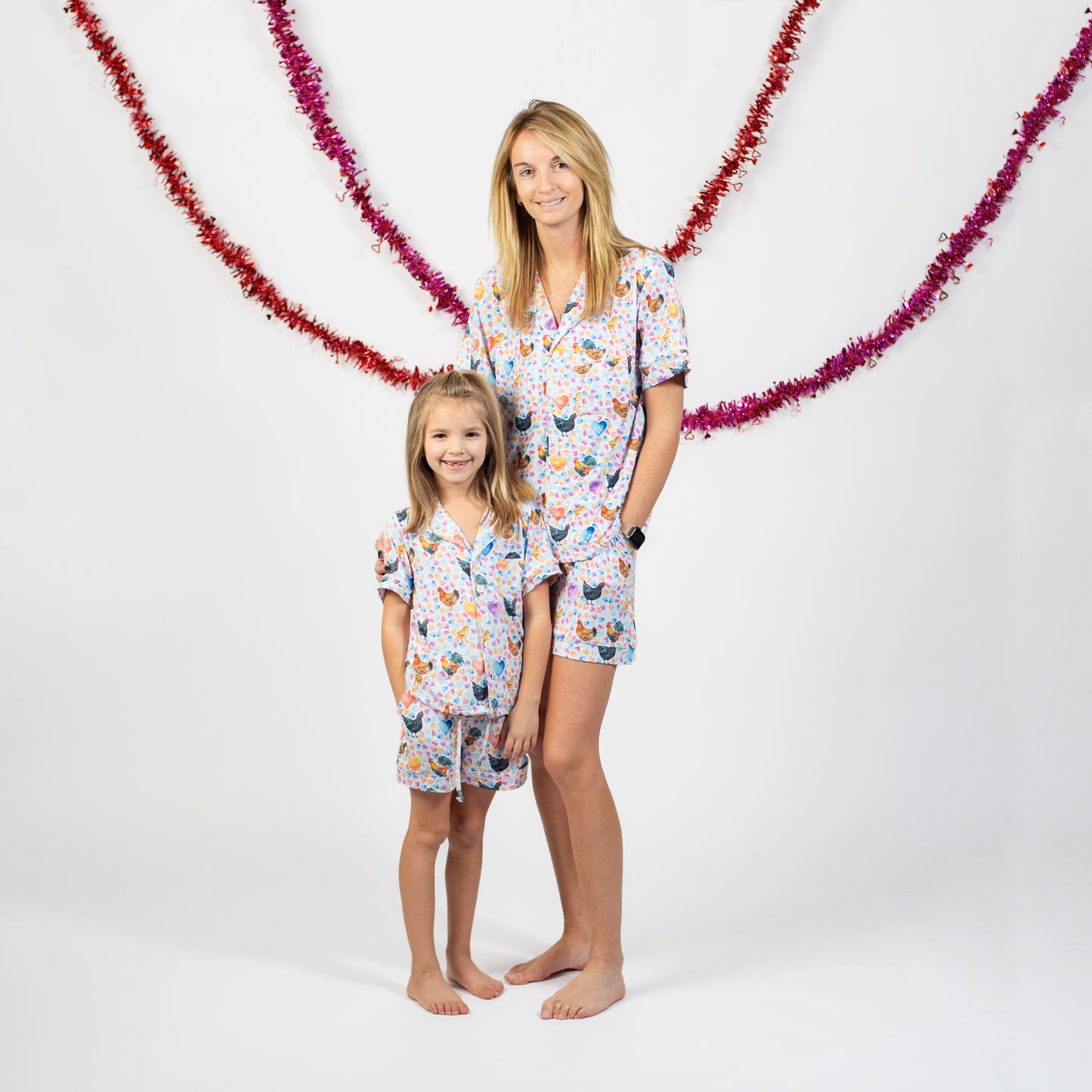 Valentines Chicken Toddler/Youth Bamboo Pajama Set