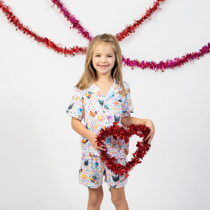 Valentines Chicken Toddler/Youth Bamboo Pajama Set