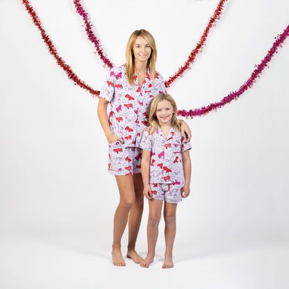 Valentines Cow Adult Bamboo Pajama Set