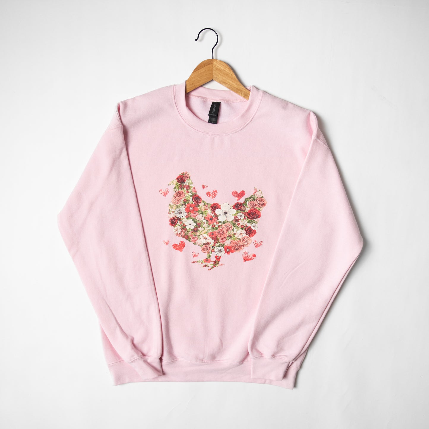 Valentines Floral Chicken Crewneck