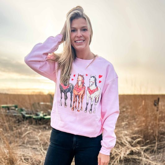 Valentines Horse Crewneck - American Farm Company