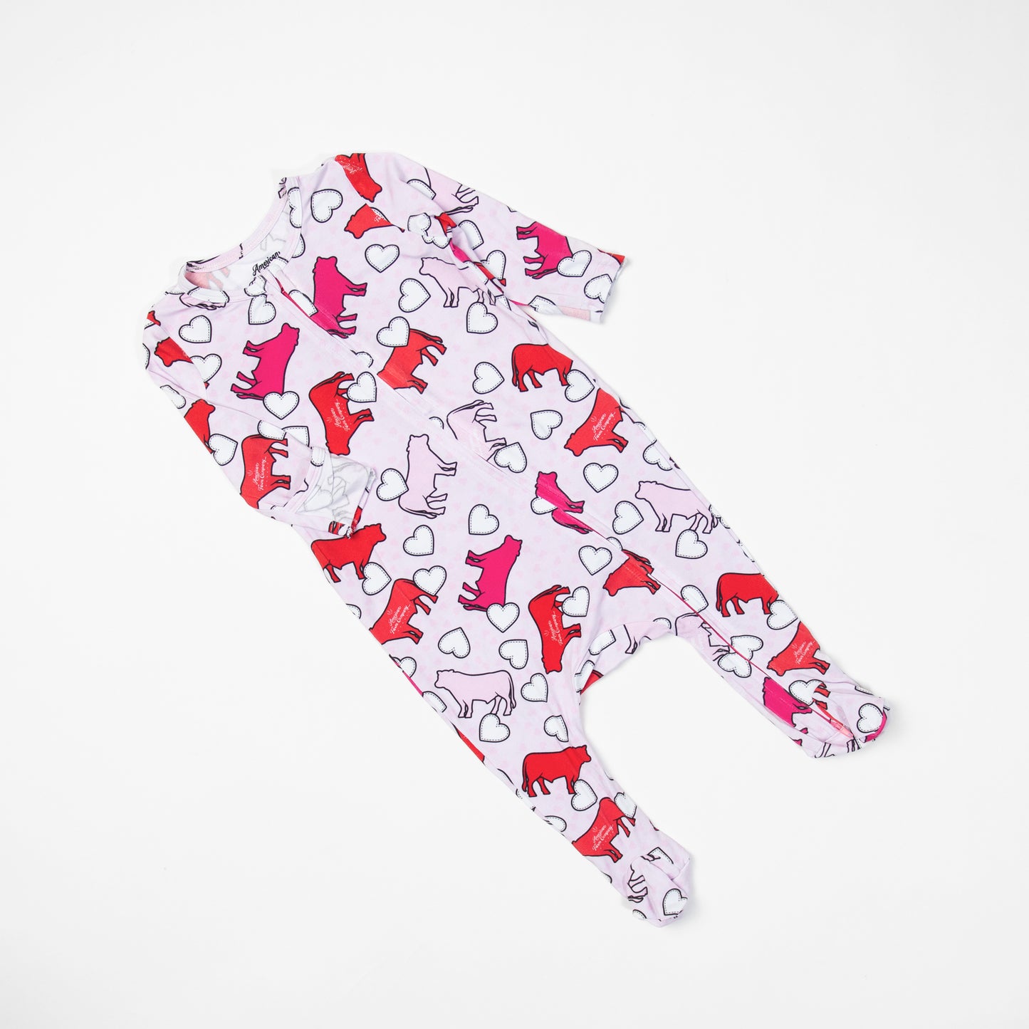 Valentines Cow Baby Bamboo Pajamas