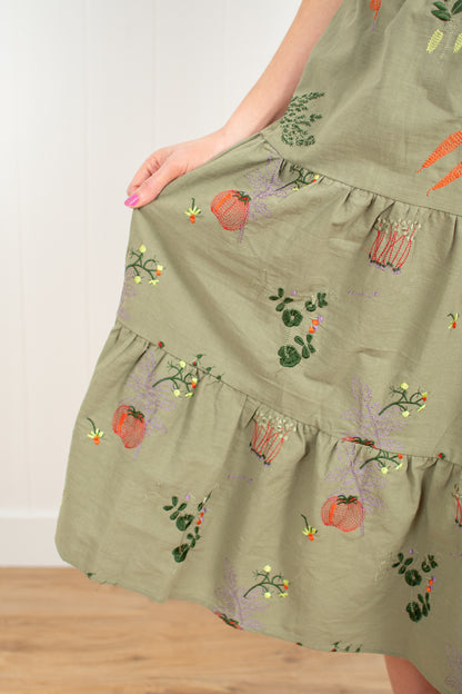 Veggie Garden Embroidered Dress