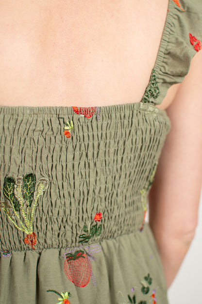 Veggie Garden Embroidered Dress