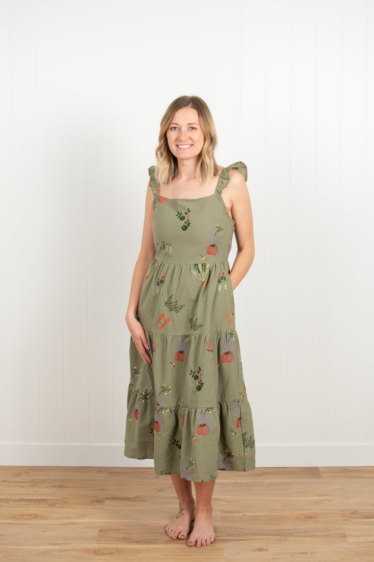 Veggie Garden Embroidered Dress
