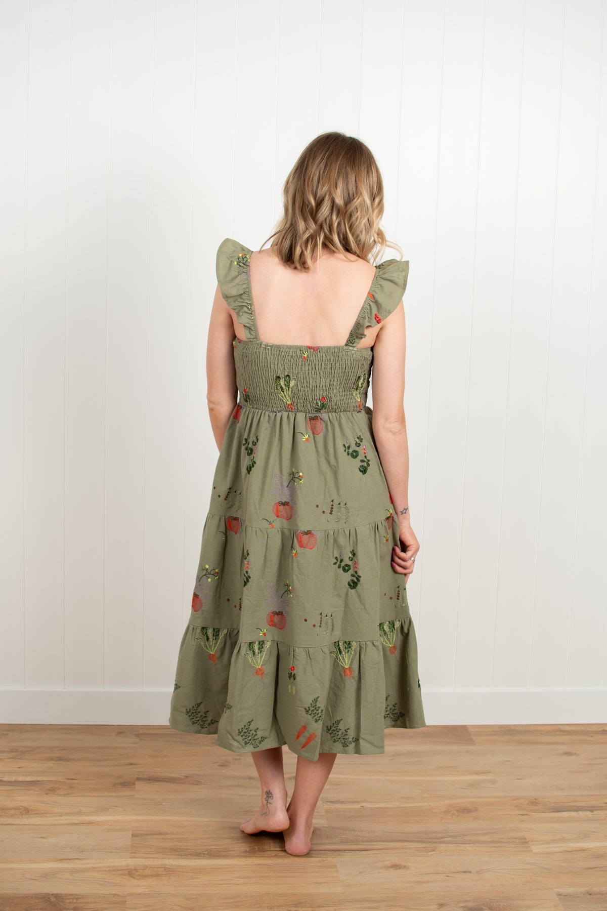 Veggie Garden Embroidered Dress