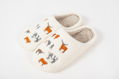 Vintage Cattle Adult Slippers