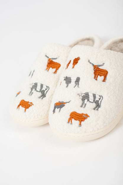 Vintage Cattle Adult Slippers