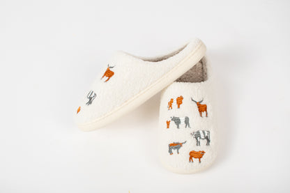 Vintage Cattle Adult Slippers