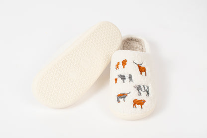Vintage Cattle Adult Slippers