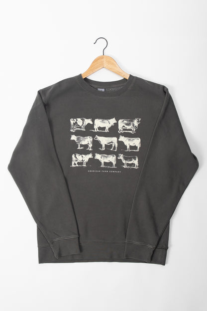 Vintage Cattle Charcoal Crewneck