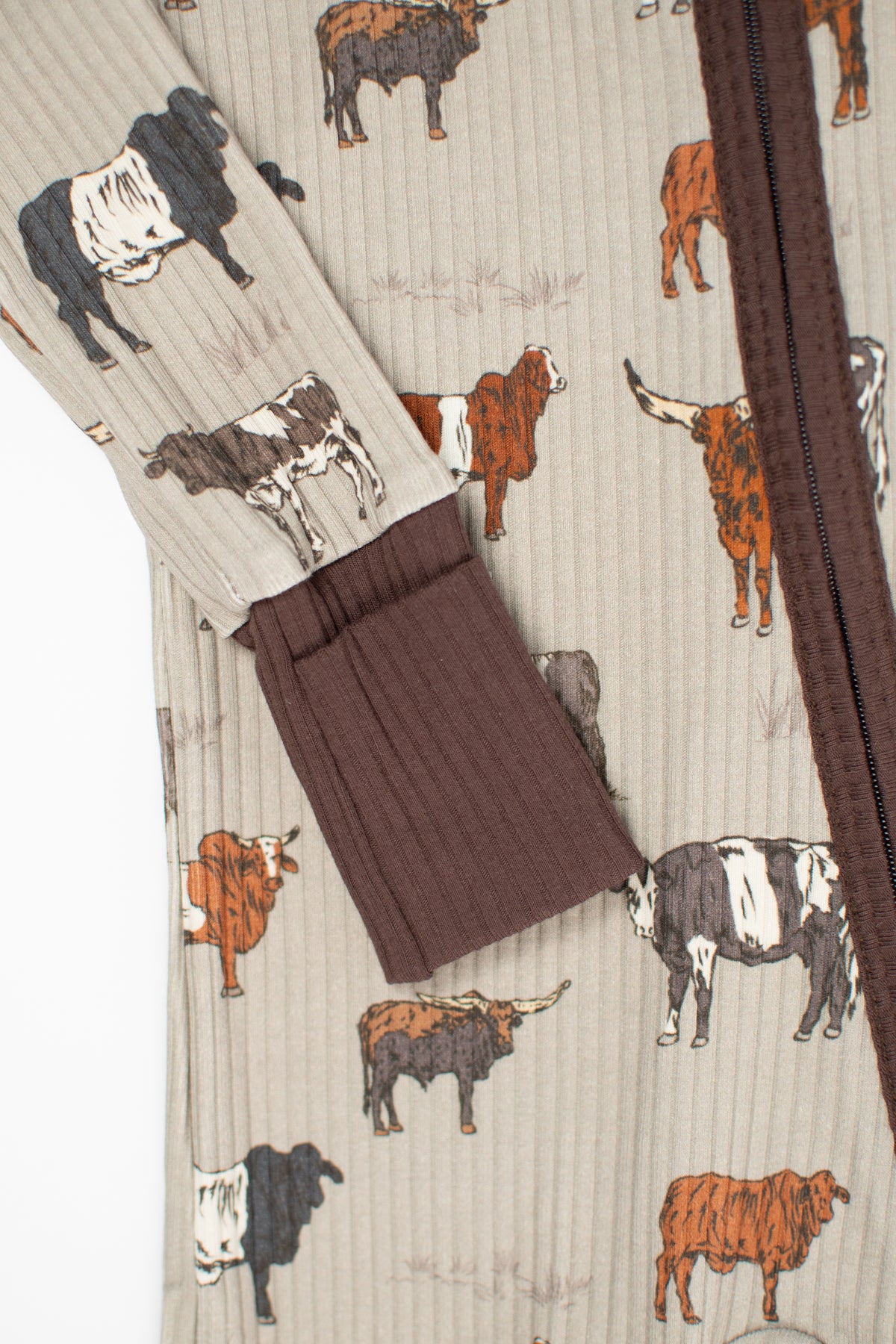 Vintage Cattle Ribbed Cotton Baby Zippy *Preorder*