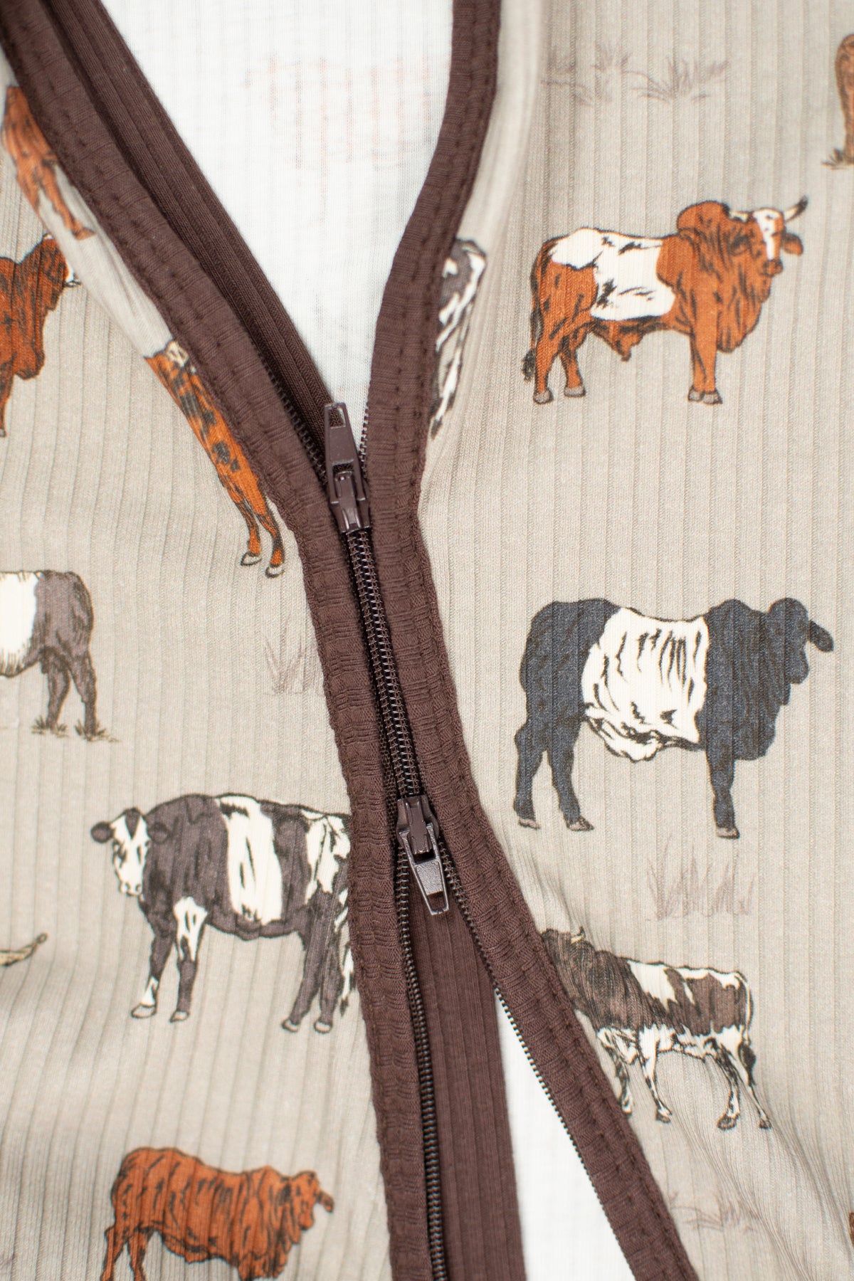 Vintage Cattle Ribbed Cotton Baby Zippy *Preorder*