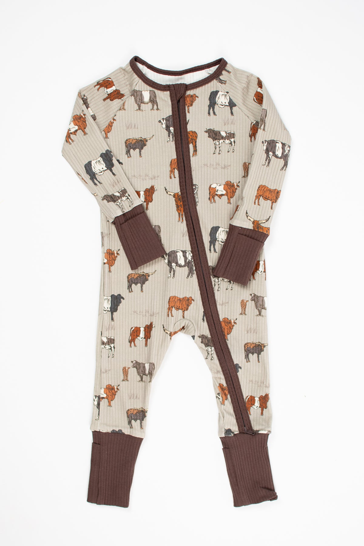 Vintage Cattle Ribbed Cotton Baby Zippy *Preorder*
