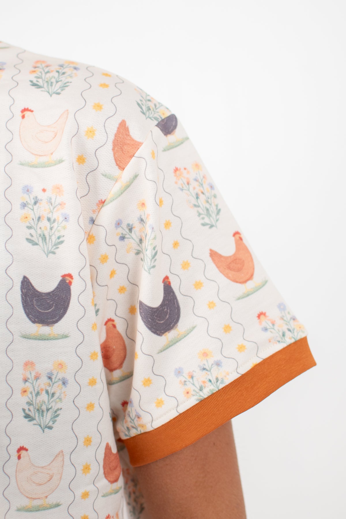 Vintage Chicken Floral Adult 2-Piece Short Lounge Set