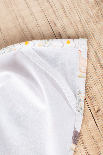 Vintage Chicken Floral Flour Sack Kitchen Towel