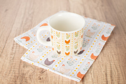 Vintage Chicken Floral Ceramic Mug