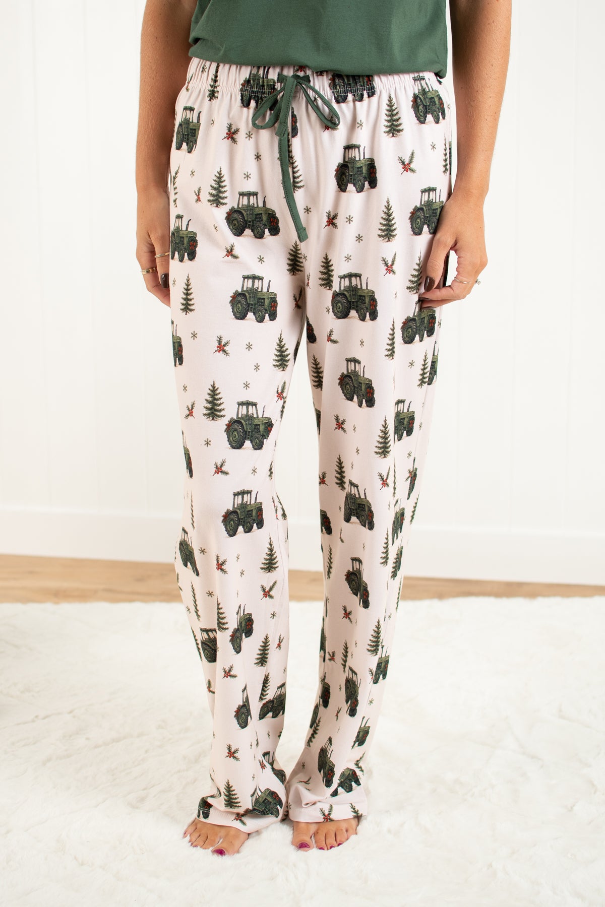 Vintage Green Tractor Christmas Adult Pajama Pant *Preorder*