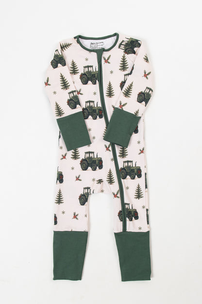 Vintage Green Tractor Christmas Baby Zippy *Preorder*