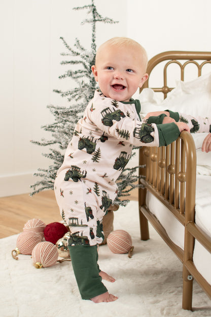 Vintage Green Tractor Christmas Baby Zippy *Preorder*