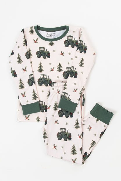 Vintage Green Tractor Christmas Toddler/Youth Pajama Pant Set *Preorder*