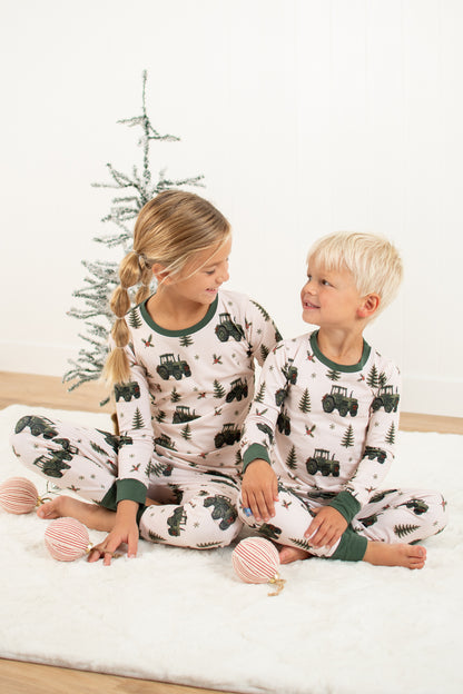 Vintage Green Tractor Christmas Toddler/Youth Pajama Pant Set *Preorder*