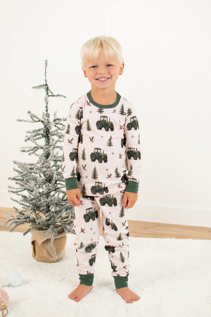 Vintage Green Tractor Christmas Toddler/Youth Pajama Pant Set *Preorder*